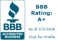 BBB Accredited Business, A+ Rating